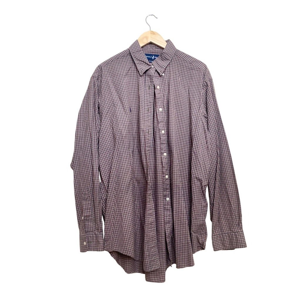 Ralph Lauren Mens XL Classic Fit Plaid Button Down Shirt Purple Green Multi Colo